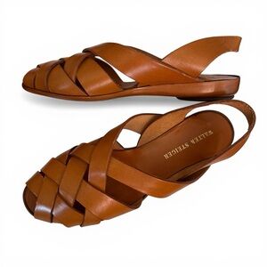 RARE Vintage 80s-90’s Walter Steiger Paris Slingback Woven Leather Sandal